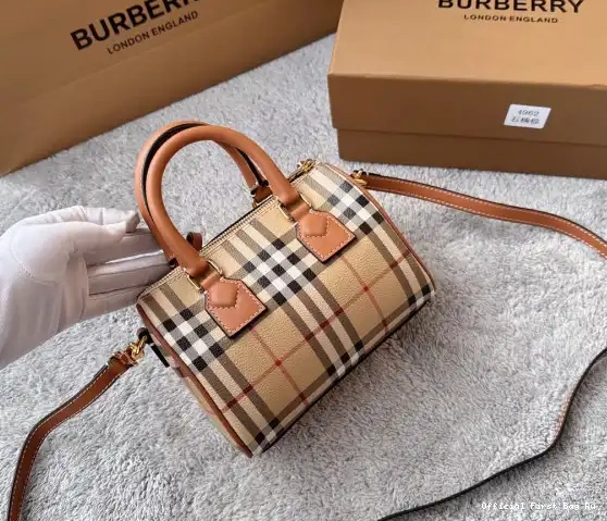 Official First Bag Ru Mini BURBERRY Bag-18.5*11*12CM Bowling Check 0516